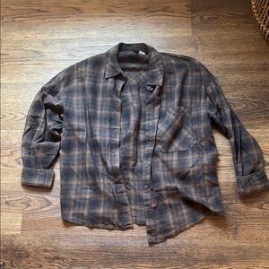 H&M Brown Casual Button Down Shirt